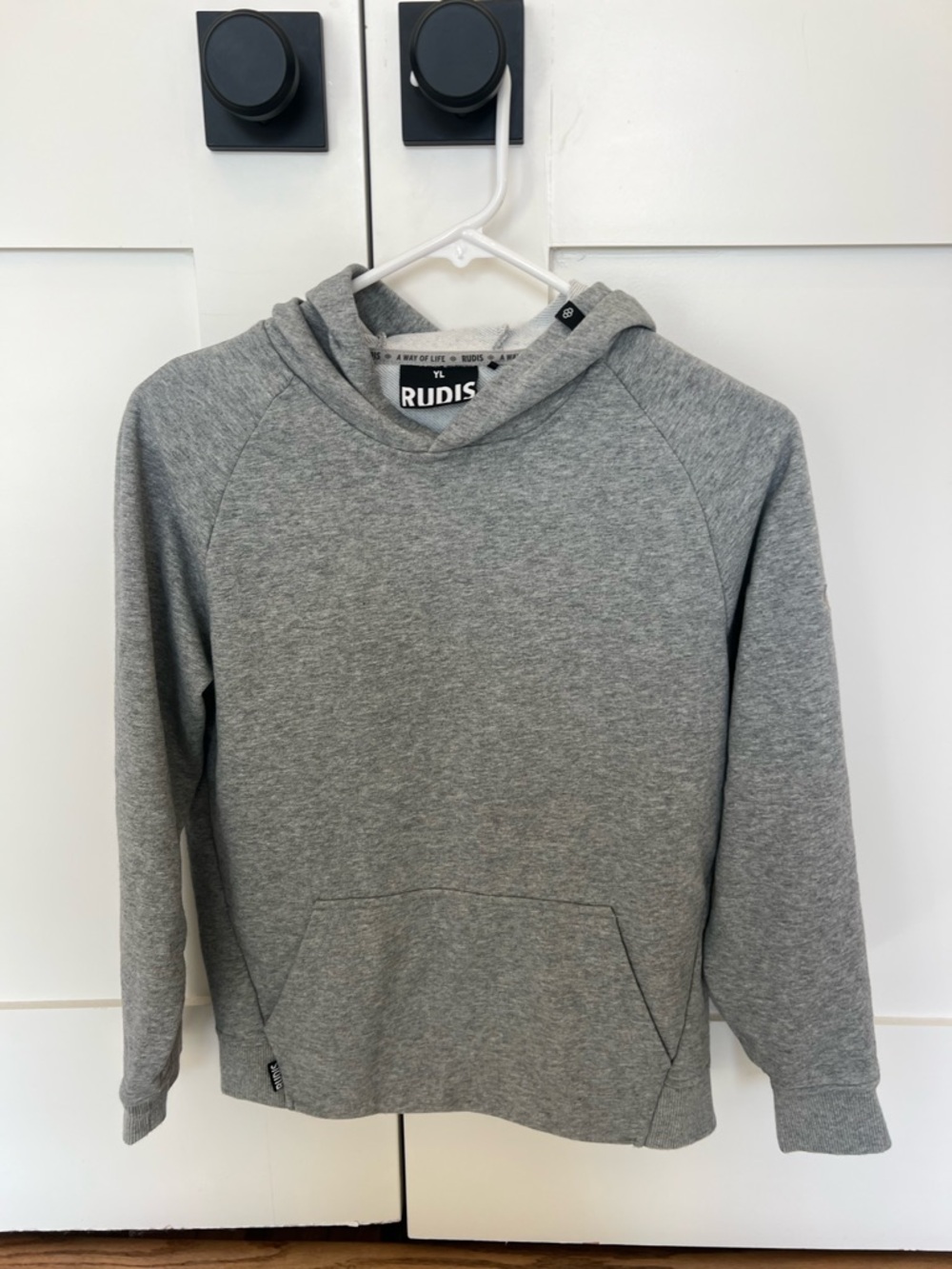 Rudis Men's Grey Hooded Pullover Sweatshirt